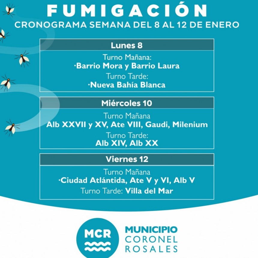 CRONOGRAMA SEMANAL DE FUMIGACIÓN