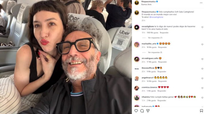 Fito Páez y un mensaje para Sofía Gala en las redes que despertó rumores de romance