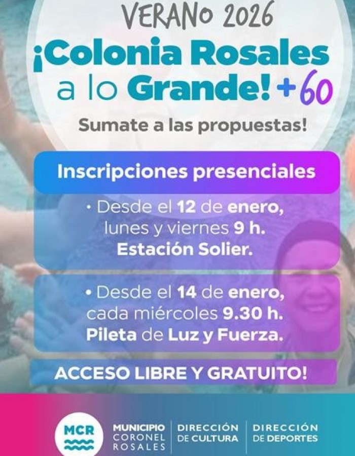 “Rosales a lo Grande +60” Verano 2026