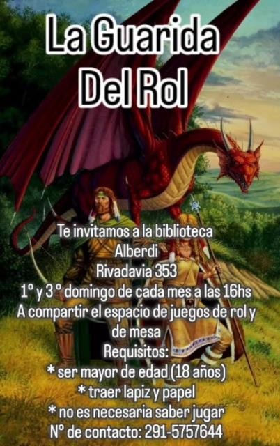 La Guarida del Rol regresa a la Biblioteca Popular Alberdi con jornadas abiertas a la comunidad