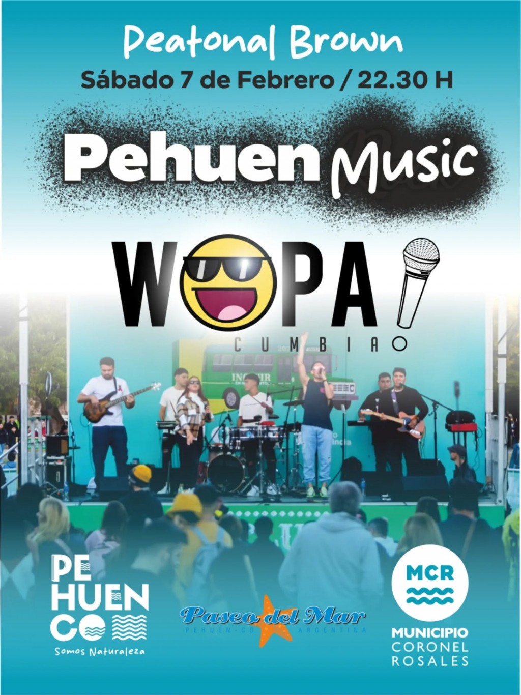 Pehuen Co se llena de ritmo con una nueva noche musical en la Peatonal Brown