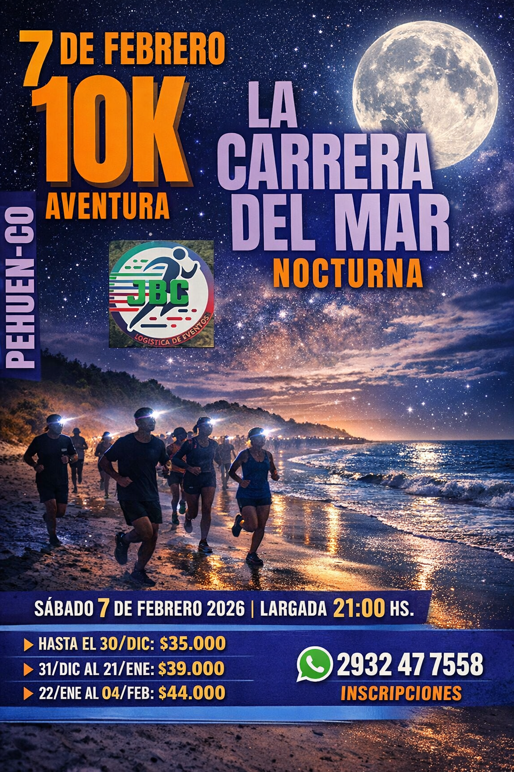 La Carrera del Mar Nocturna 2026 ya tiene fecha en Pehuen Co