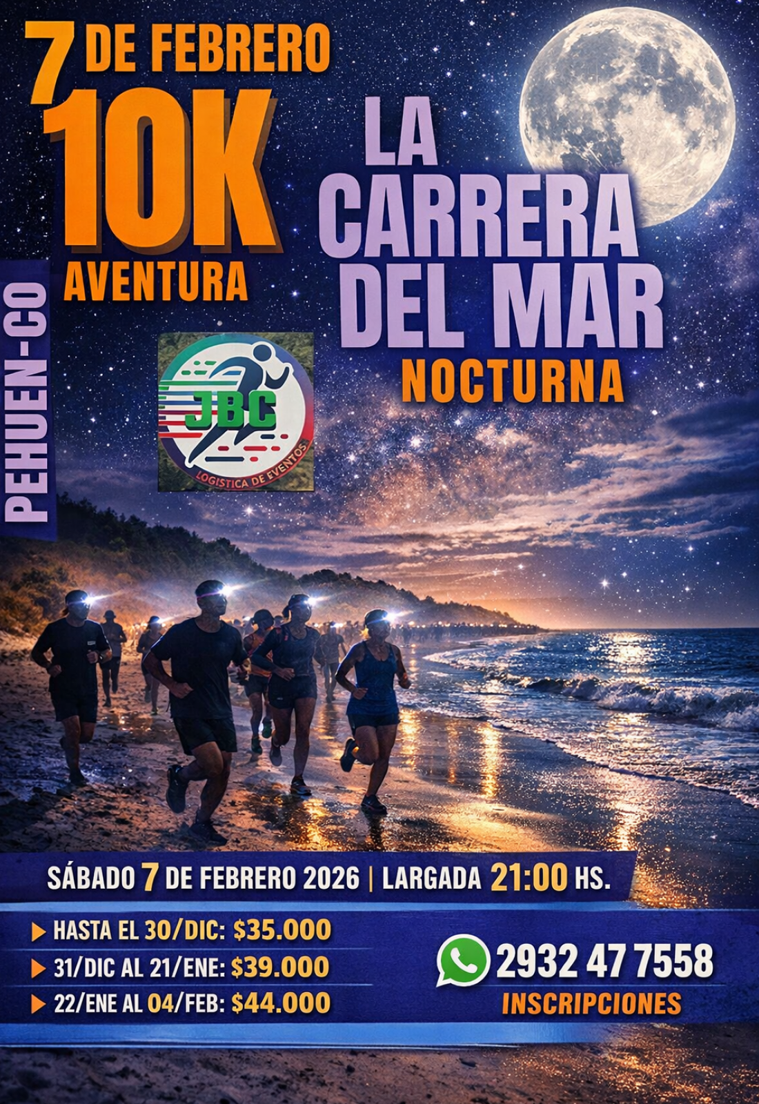 La Carrera del Mar Nocturna 2026 ya tiene fecha en Pehuen Co