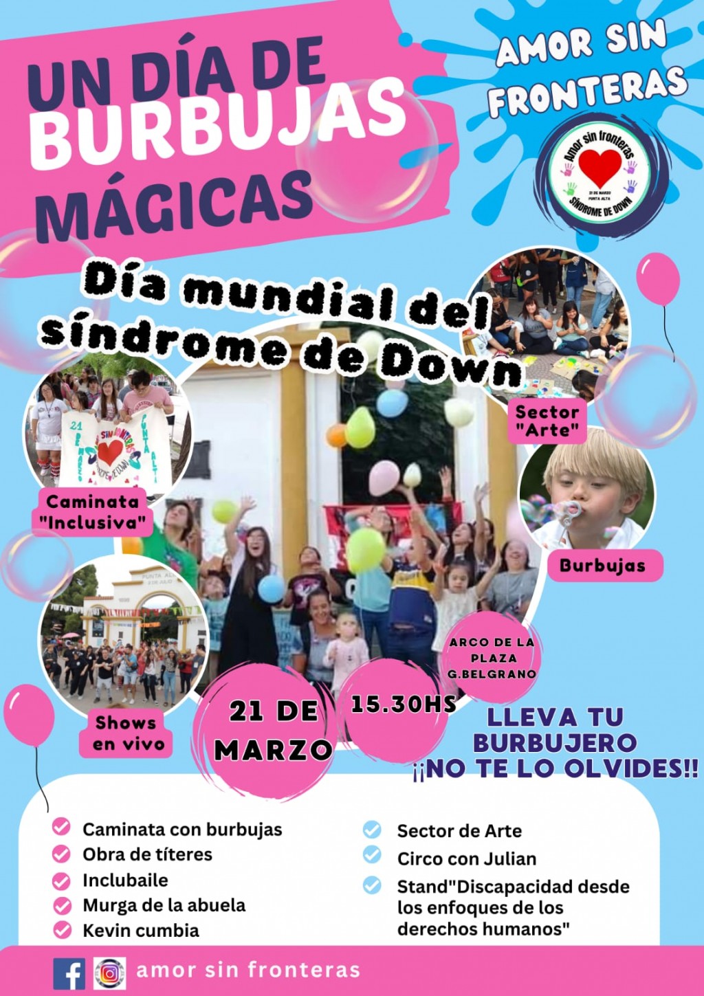 Jornada de Conmemoración  por el Día Mundial del Síndrome de Down en la plaza Belgrano.