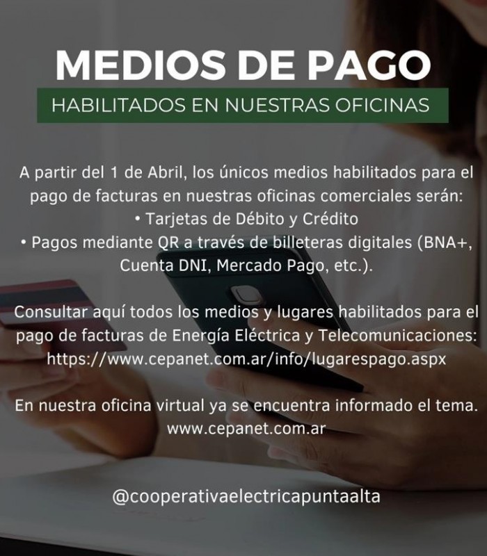 CEPA: Tarjetas y billeteras virtuales serán los medios de pago a partir del 1 de Abril