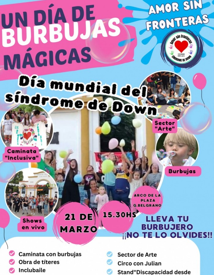Jornada de Conmemoración  por el Día Mundial del Síndrome de Down en la plaza Belgrano.
