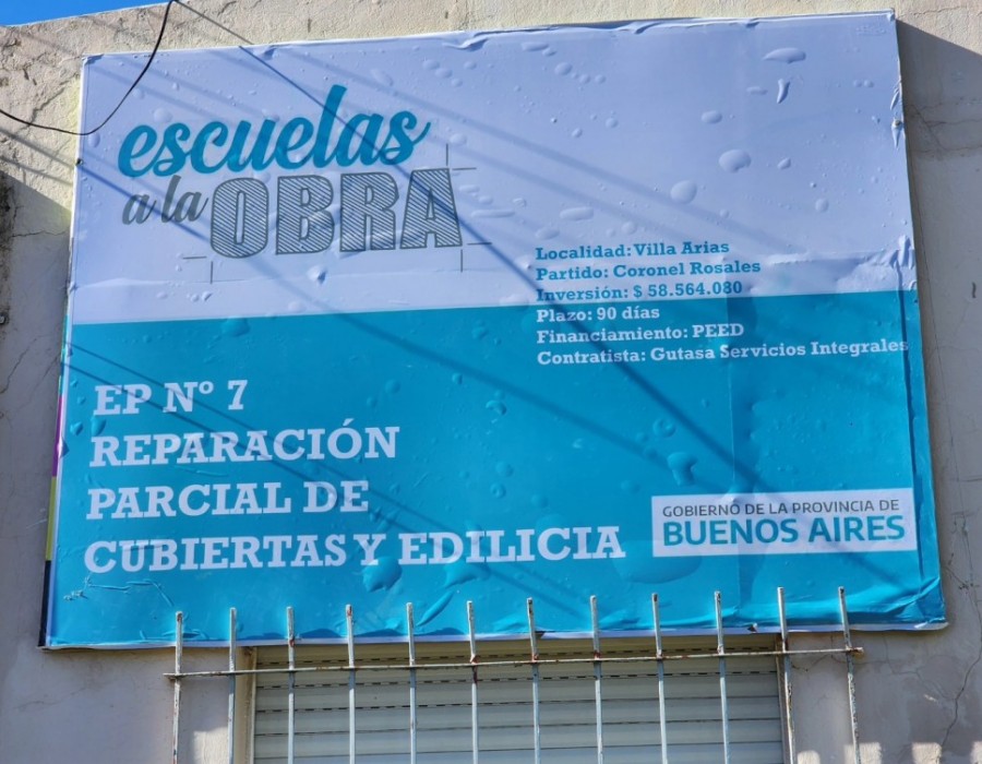 Inicio de obras en la escuela nº 7 de Villa Arias