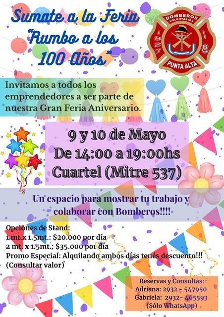 Feria de emprendedores por el centenario de Bomberos Voluntarios