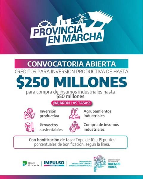 Provincia lanza linea de creditos para Pymes