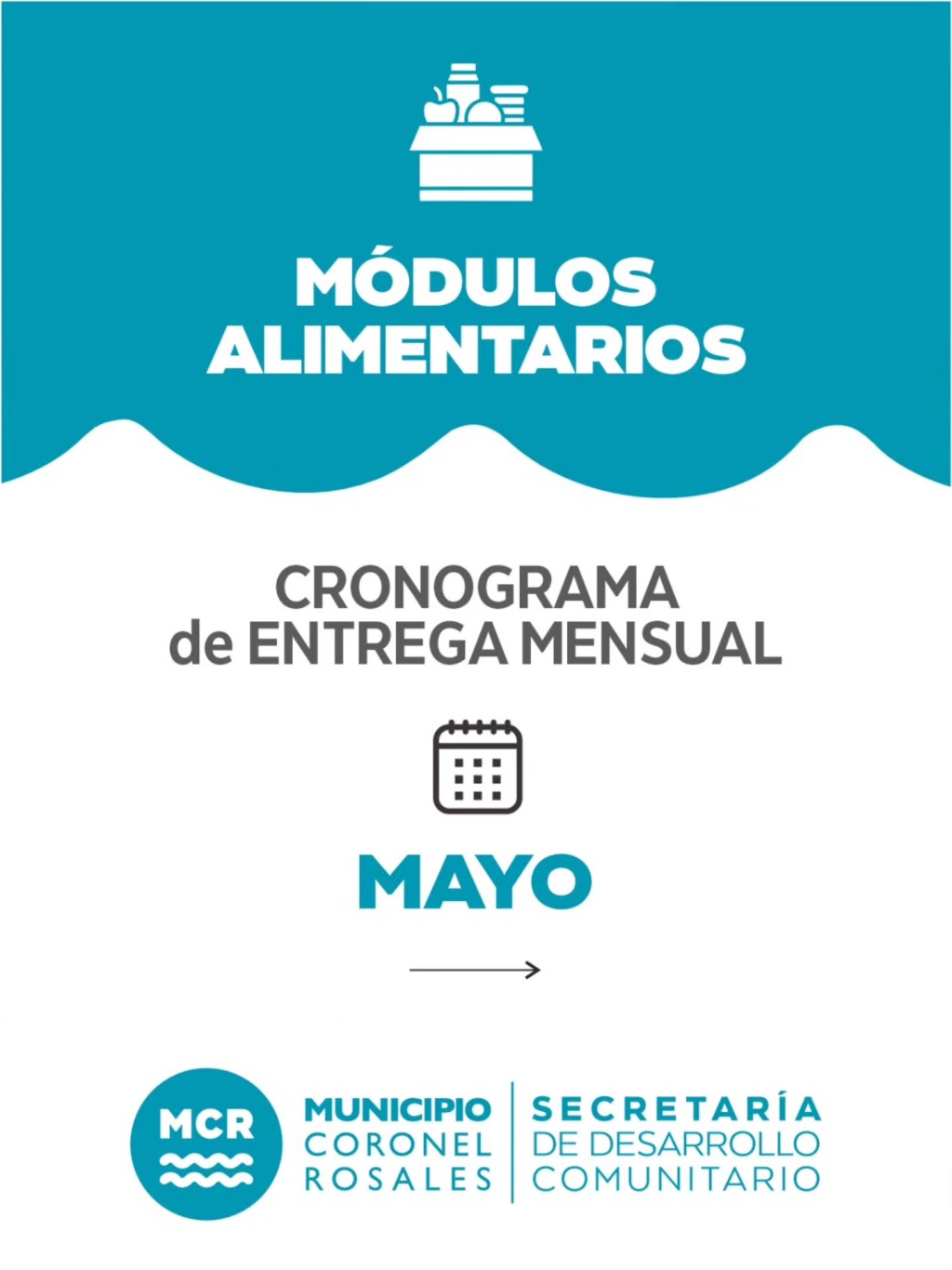 Cronograma de entrega de m&oacute;dulos alimentarios en mayo