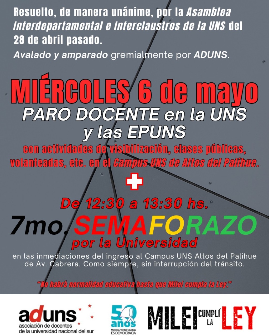 Paro universitario y protesta en Bah&iacute;a en defensa del financiamiento de la educaci&oacute;n p&uacute;blica