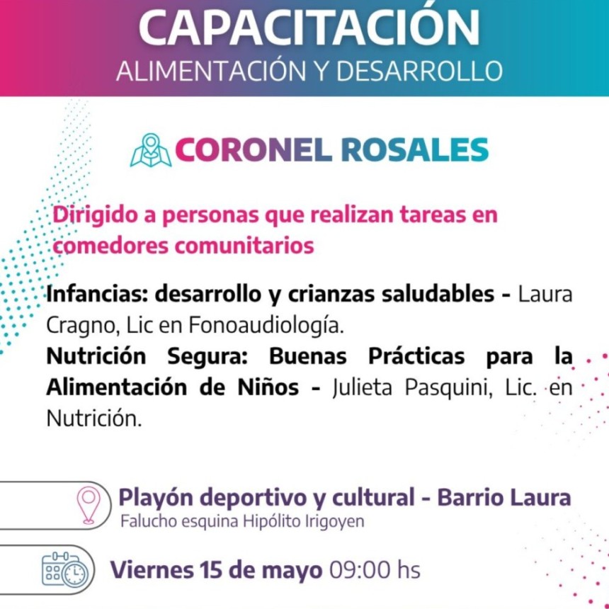 Capacitaci&oacute;n en Alimentaci&oacute;n y Desarrollo para espacios comunitarios