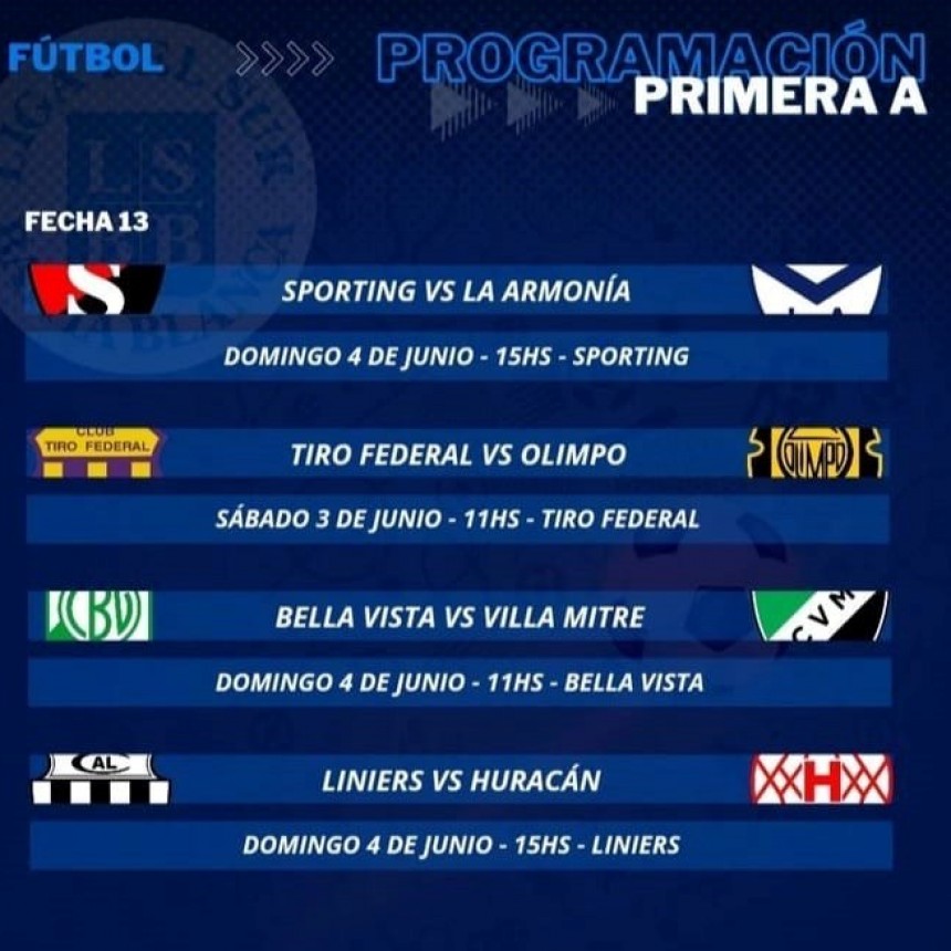 Futbol de la Liga del Sur: Fecha nº 13 localias y arbitros