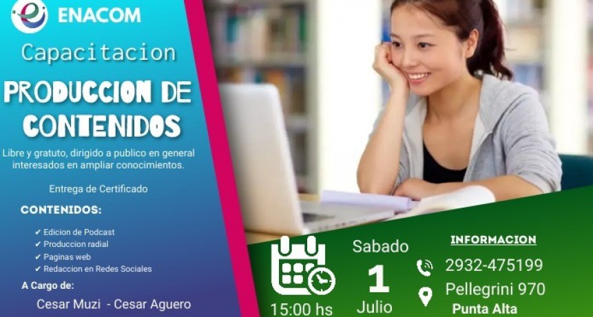Jornada de Capacitación en Producción de Contenidos Web con Certificacion del Enacom