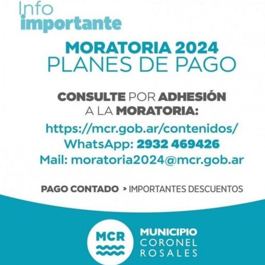 Sigue en vigencia la Moratoria 2024