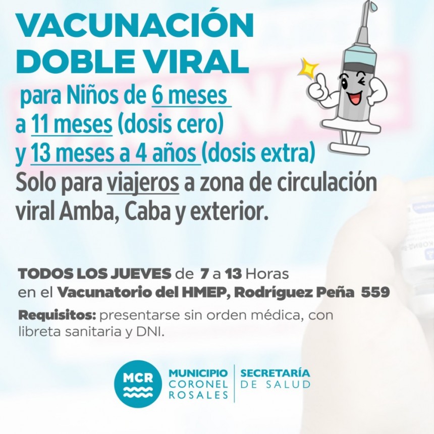 La Secretaría de Salud recuerda la importancia de vacunarse antes de viajar a zonas  con circulación de sarampión 