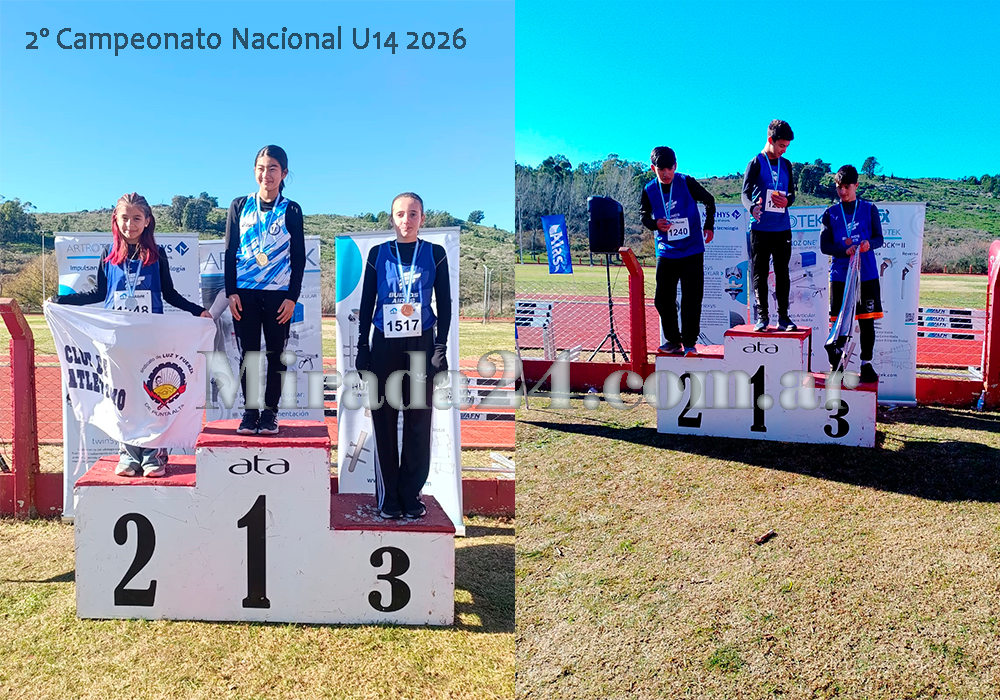 Gran actuaci&oacute;n de atletas locales en el Nacional U14: Quiroga campe&oacute;n argentino en posta y podios para Sequeiro