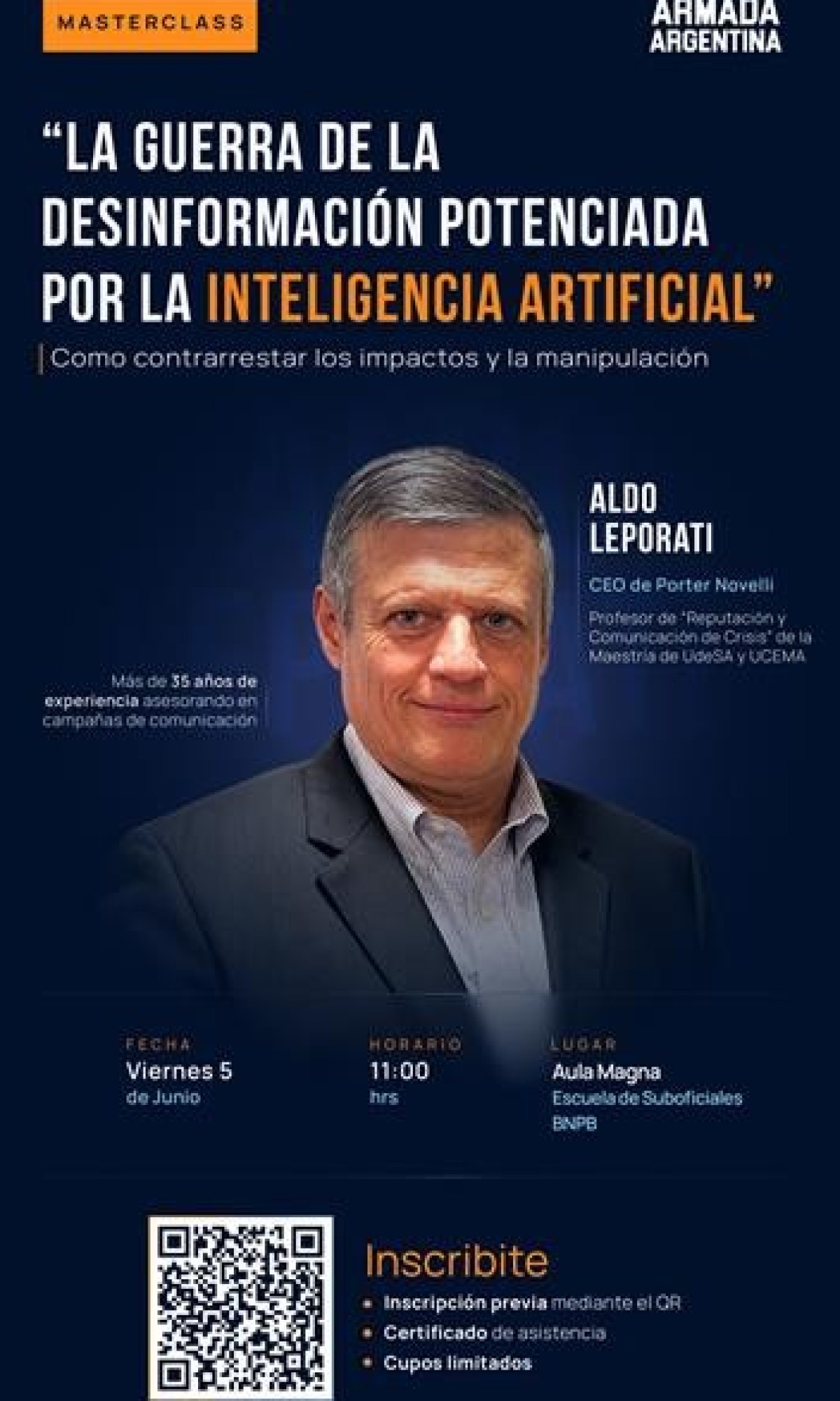 Masterclass: &ldquo;La guerra de la desinformaci&oacute;n potenciada por la IA&rdquo;