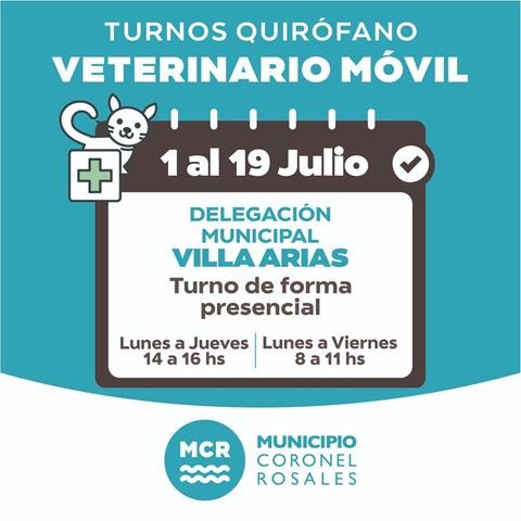 Cronograma del Quirófano Veterinario Móvil en Villa Arias y Villa del Mar
