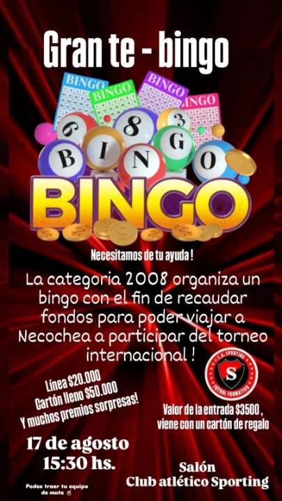 Categoría 2008 de Sporting organiza Te Bingo para ir al Torneo Sur Cup en Necochea 2024