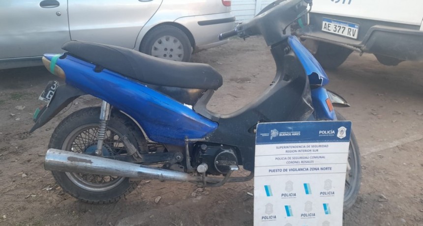 Recuperan moto robada