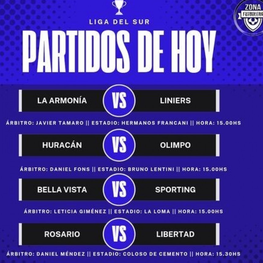 Liga del Sur fecha 1º: Resultados de los adelantados y el cierre con cuatro partidos