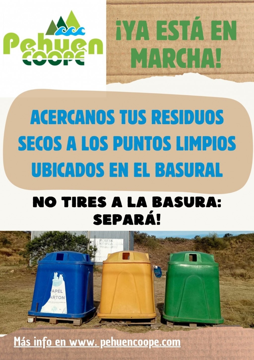 ¡Pehuen apuesta al reciclaje! Ya están disponibles los cestos en el basural