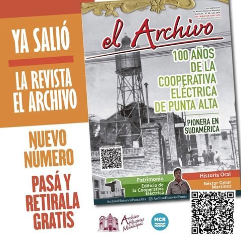 Nuevo n&uacute;mero de la revista "El Archivo": una edici&oacute;n especial por el centenario de la Cooperativa El&eacute;ctrica de Punta Alta