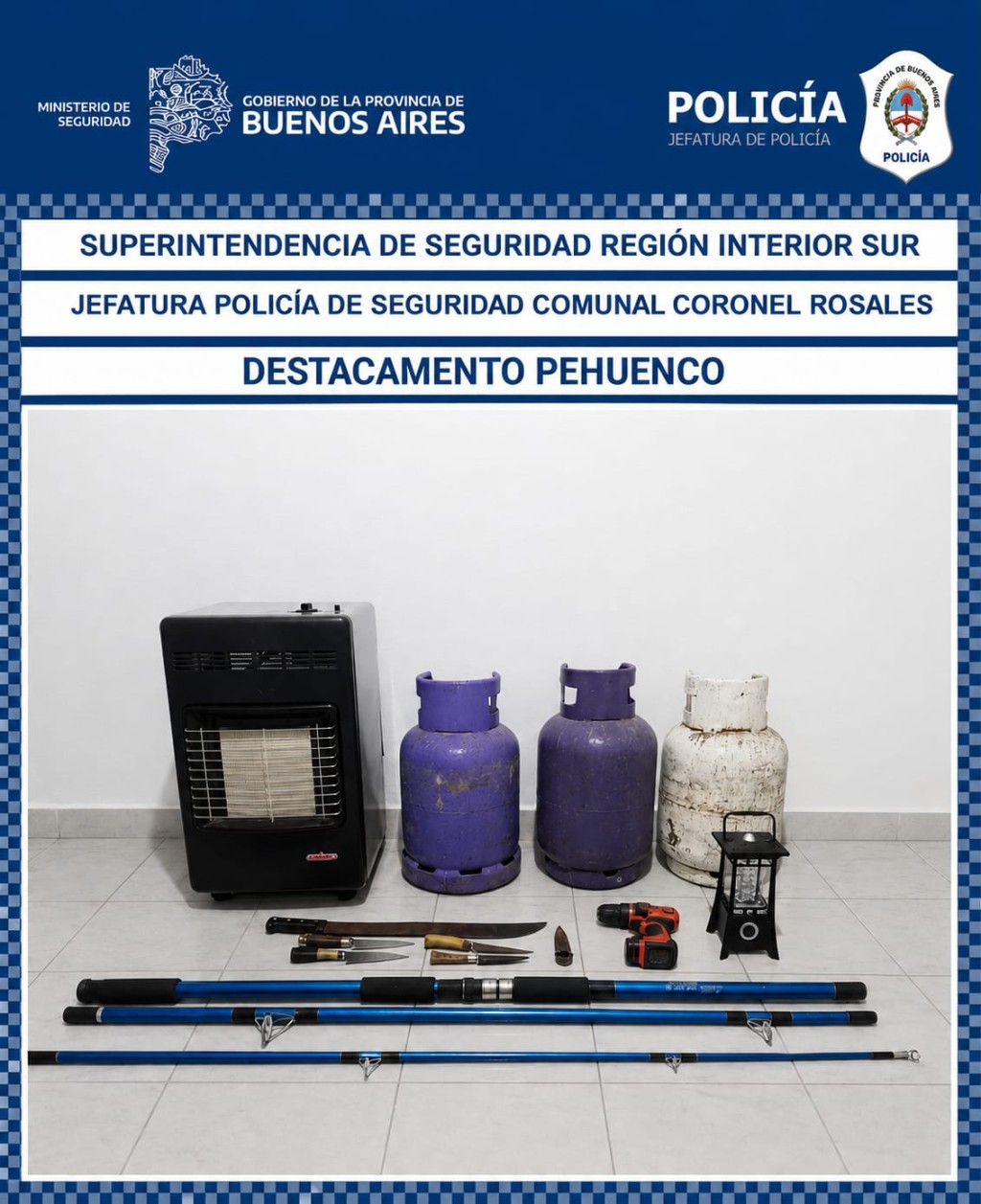 ROBO ESCLARECIDO: ALLANAMIENTO POSITIVO EN PEHUEN CO 
