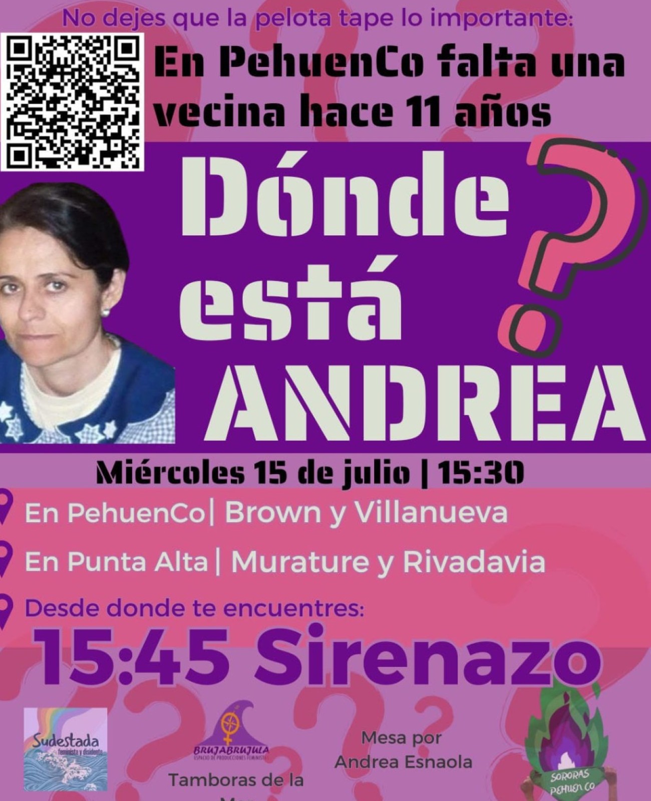 A 11 a&ntilde;os de la desaparici&oacute;n de Andrea Esnaola convocan a un 