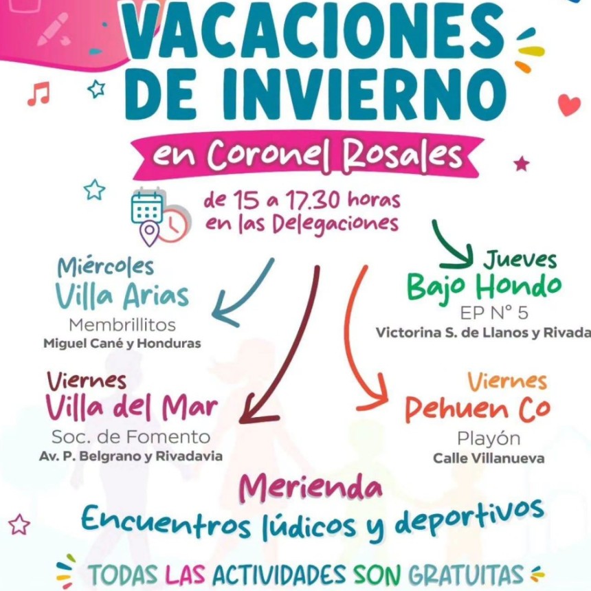 El Municipio presenta una amplia agenda de actividades gratuitas para las vacaciones de invierno