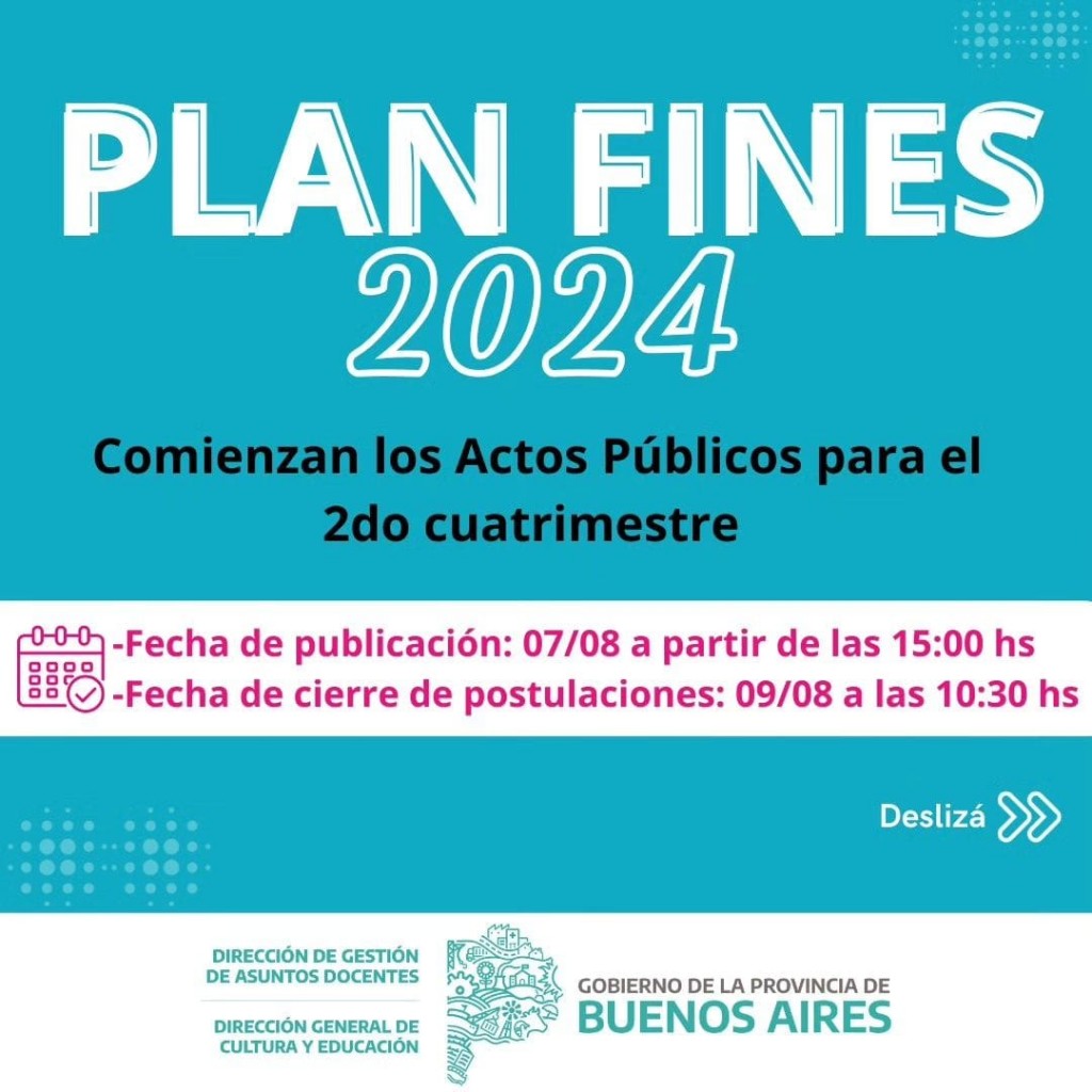 PLAN FINES 2024: Segundo Cuatrimestre