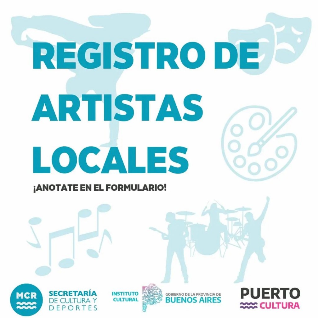 Desde la Secretaría de Cultura y Deporte les compartimos el formulario de registro de artistas locales.