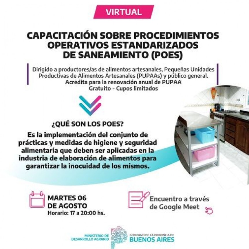 Capacitación sobre Procedimientos Operativos Estandarizados de Saneamiento (POES)