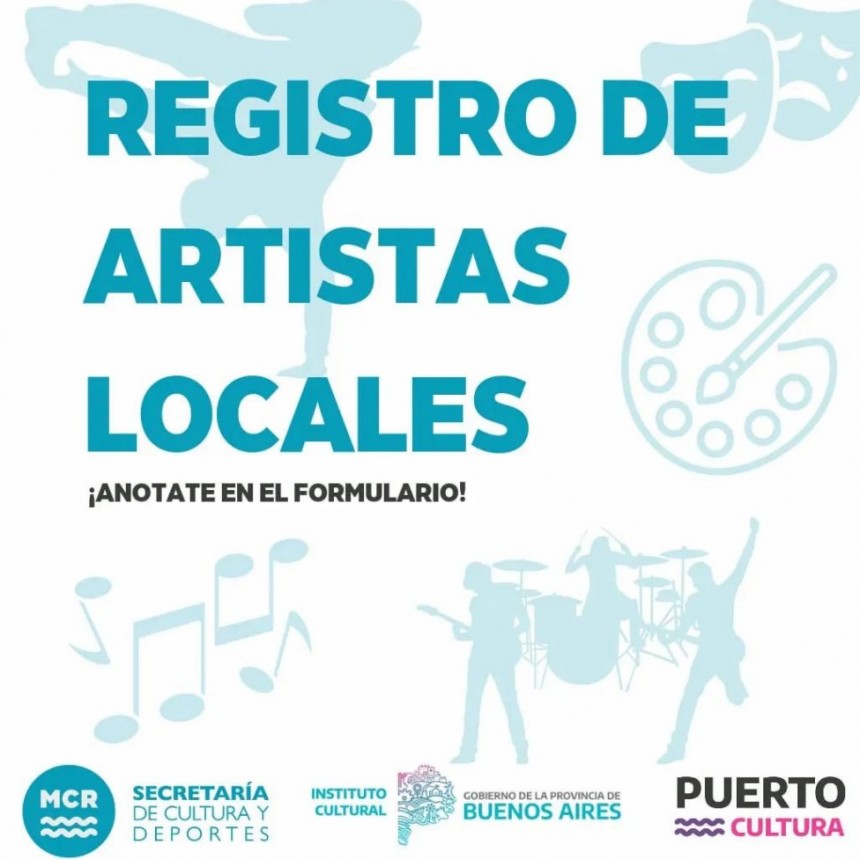 Desde la Secretaría de Cultura y Deporte les compartimos el formulario de registro de artistas locales.