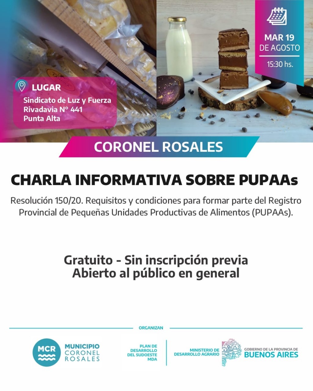 Charla informativa sobre PUPAAs en Coronel Rosales