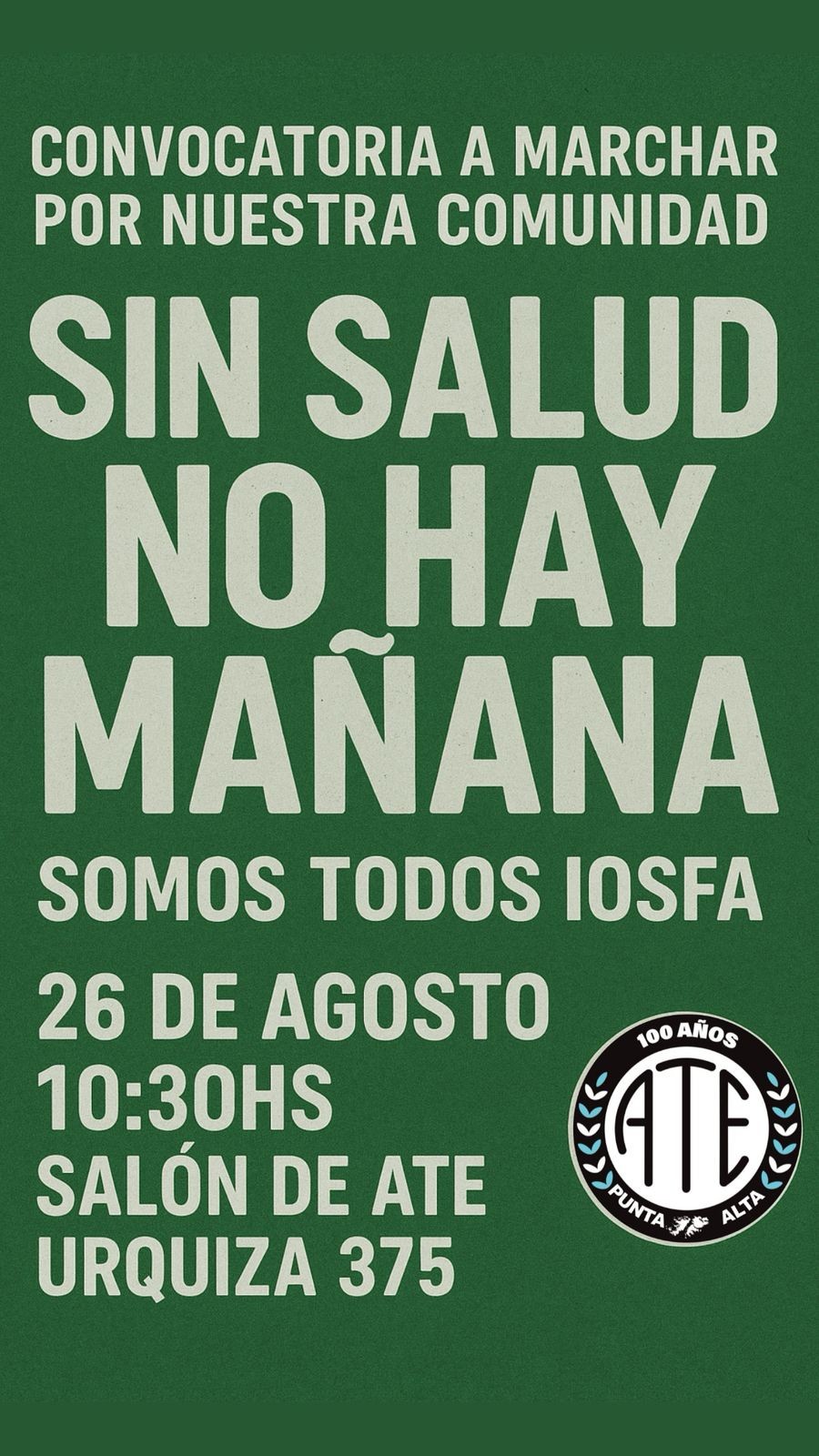 Convocan a una marcha en defensa de una salud digna en Punta Alta