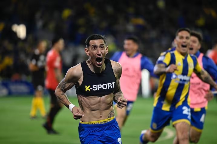 El golazo de tiro libre de Ángel Di María para darle el triunfo a Central en el clásico de Rosario ante Newell’s