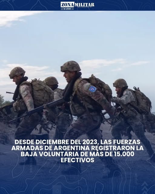 Desde diciembre del 2023, las Fuerzas Armadas de Argentina registraron la baja voluntaria de más de 15.000 efectivo