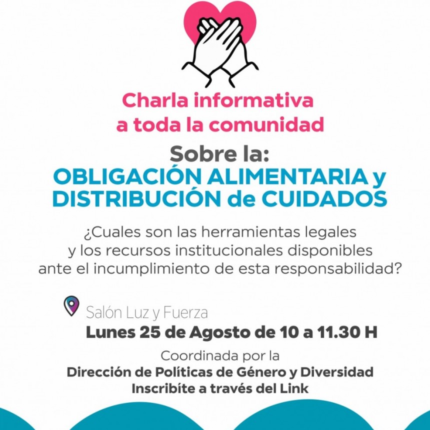 Charla informativa sobre obligación alimentaria y distribución de cuidados
