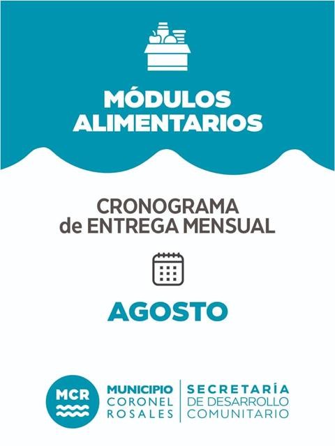 Cronograma de entrega de m&oacute;dulos alimentarios de agosto en Coronel Rosales