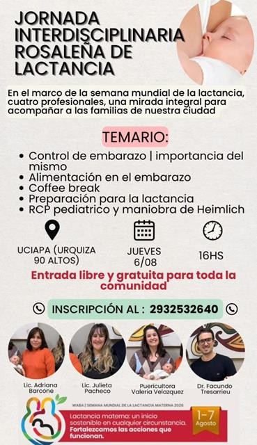 Realizar&aacute;n en Punta Alta una jornada interdisciplinaria sobre lactancia materna