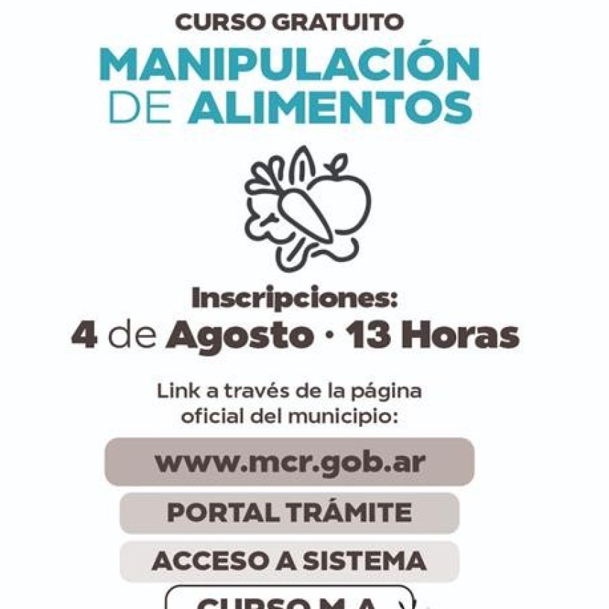 Abren las inscripciones para los cursos gratuitos de Manipulaci&oacute;n de Alimentos