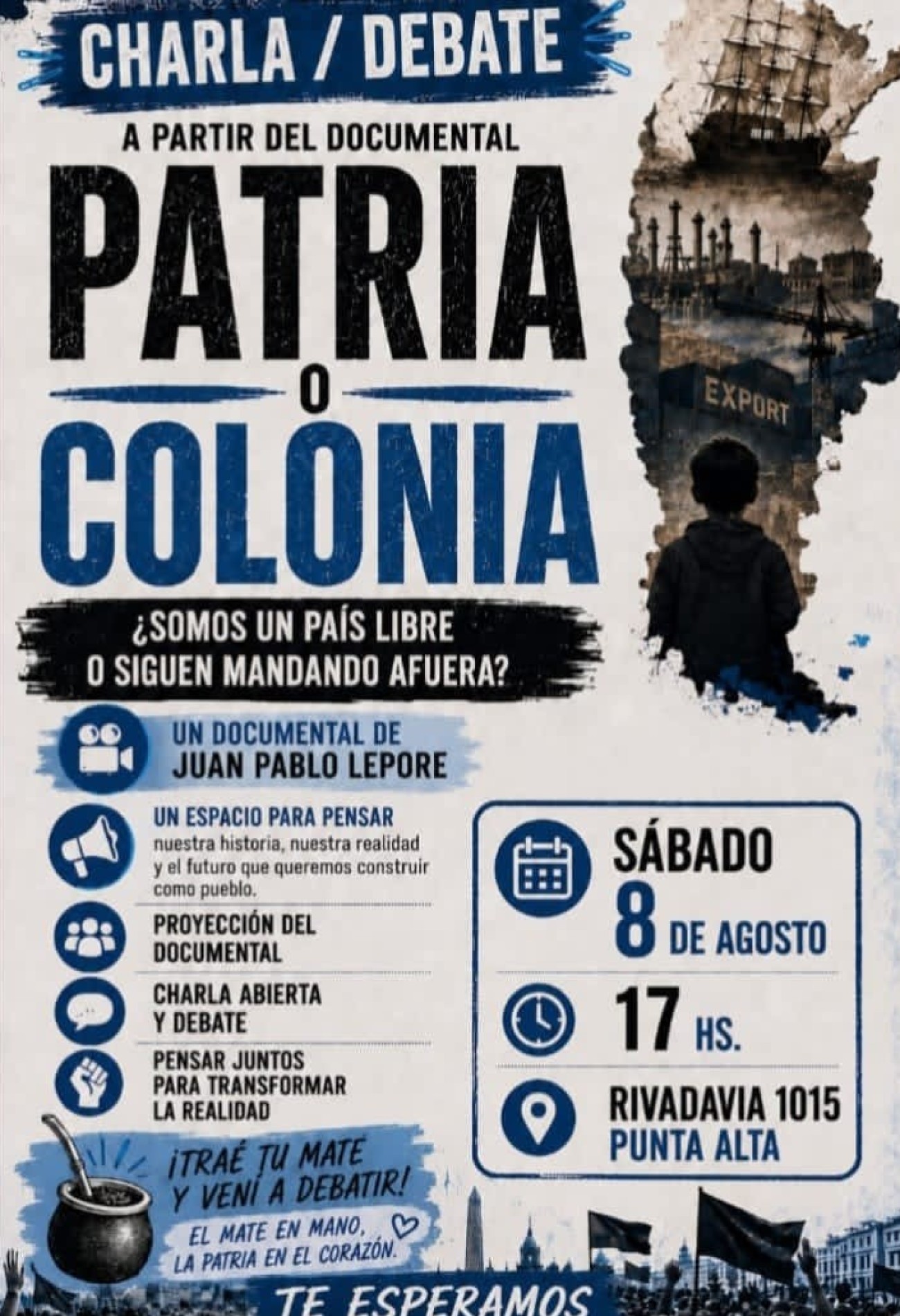 Charla debate en Punta Alta: proyectar&aacute;n el documental 