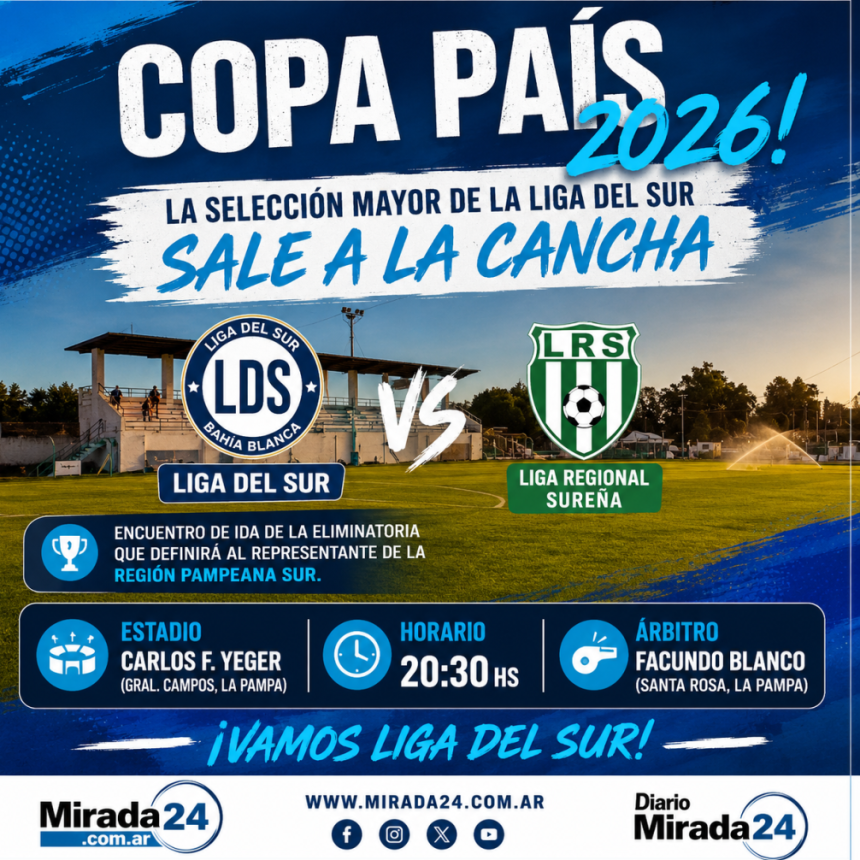 Copa Pa&iacute;s: la Selecci&oacute;n Mayor de la Liga del Sur debuta ante la Liga Regional Sure&ntilde;a