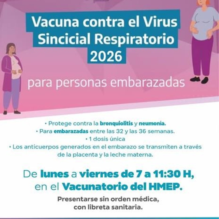 Vacunaci&oacute;n contra el Virus Sincicial Respiratorio en Coronel Rosales