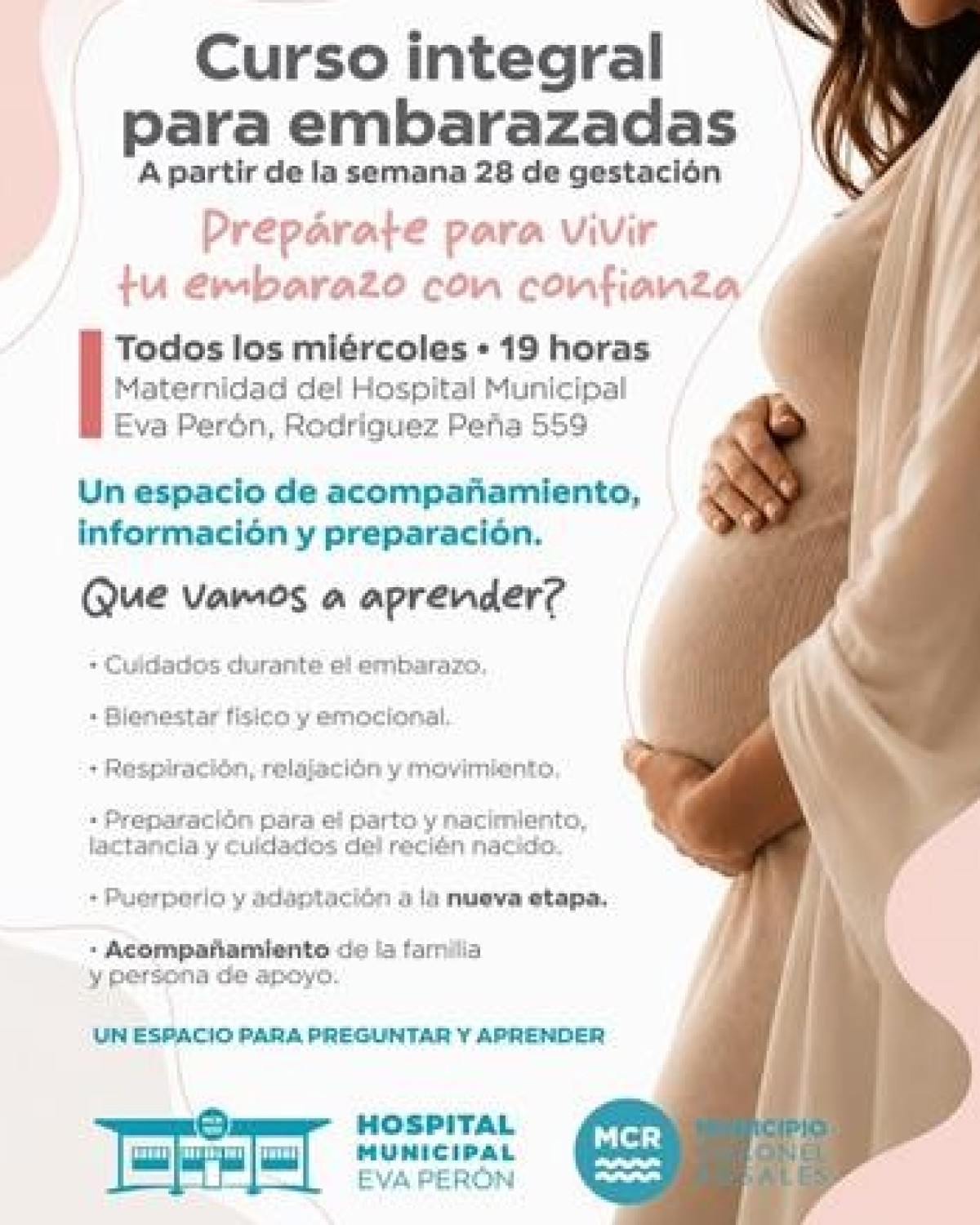 Curso integral para embarazadas en el Hospital Municipal Eva Per&oacute;n