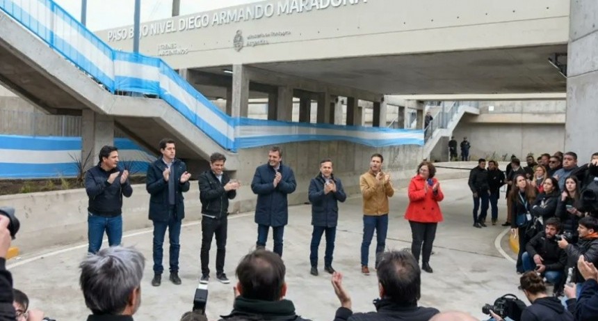  Kicillof y Massa inauguraron el paso bajo nivel “Diego Armando Maradona” en San Vicente