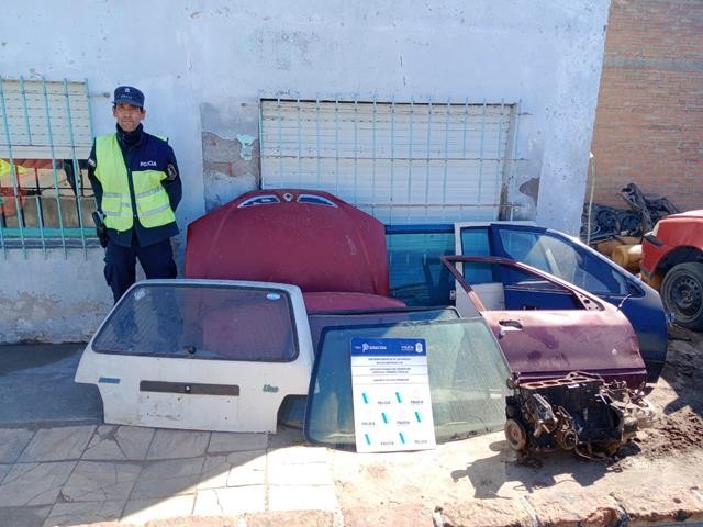 Policía clausuro desarmadero en el bio. Nueva Bahía Blanca