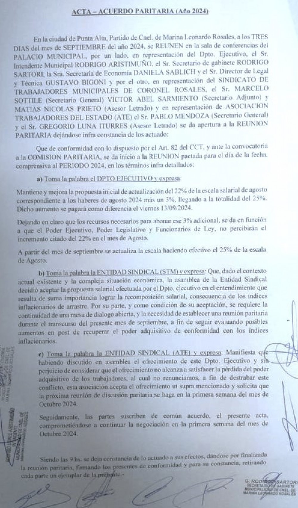 CONFLICTO SALARIAL: Se levanto la medida de fuerza!!